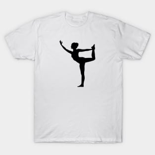 Yoga stretch with black figure T-Shirt